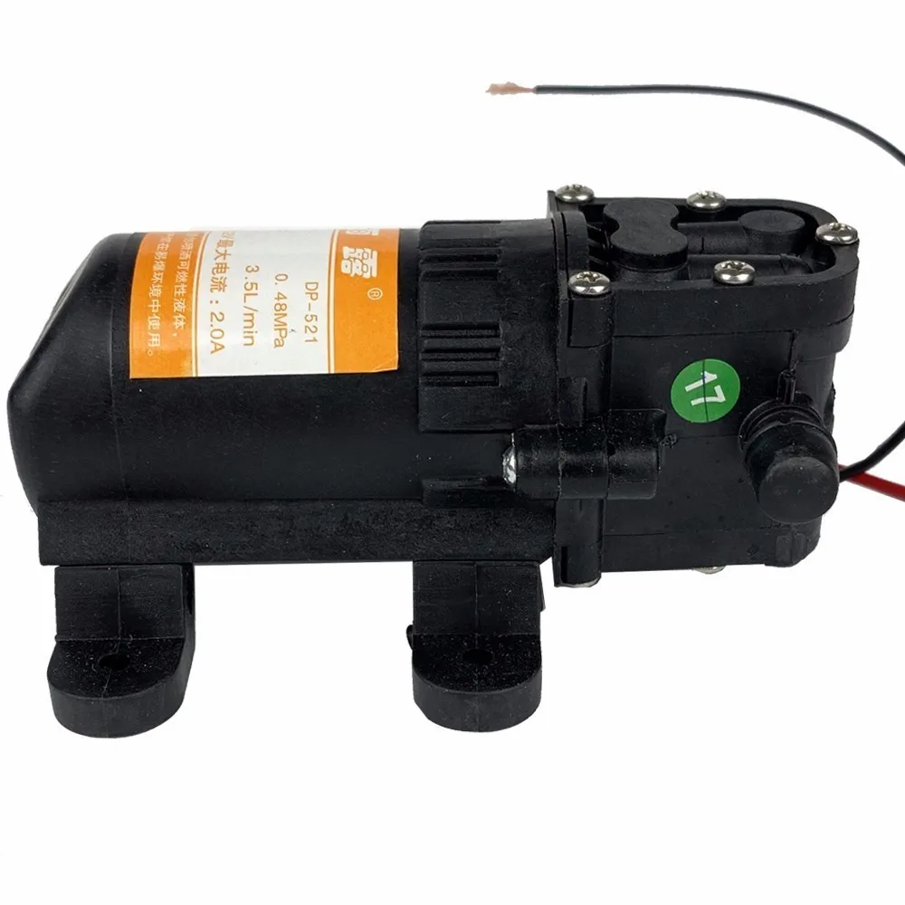 Прочный DC 12 V 70PSI 3.5L/мин Черный мембранный распылитель воды под высоким давлением