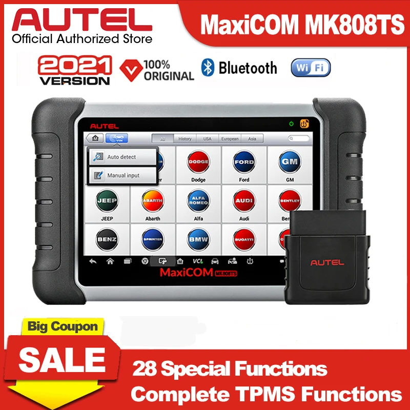 Autel MaxiCOM MK808TS OBD2 Scanner Automotivo Diagnostic Tools OBD 2 Car Scan Tool Oil Reset/EPB/BMS/SAS/DPF/IMMO/TPMS | Автомобили и