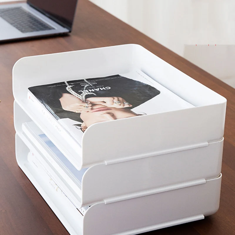 

Stackable Desktop Storage Box Cosmetics Office Books Documents Storage UY8