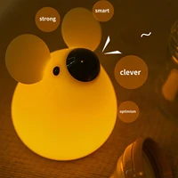 new cute mouse night light stepless dimming silicone night lamp rechargeable sleep lamp for home living room bedroom