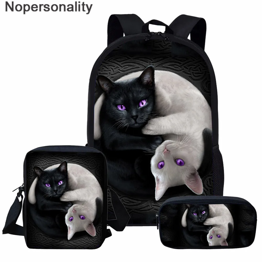 Nopersonality 3 шт./компл. Cat отражение с тигровым принтом, школьный рюкзак, набор для подростков-девочек и мальчиков, крутые Высокие Школьные Для детей сумка - Цвет: L5070CEK