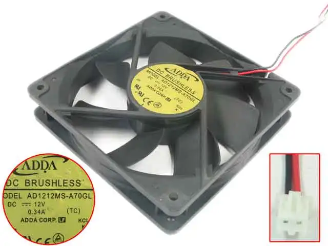 Охлаждающий вентилятор для сервера ADDA AD1212MS A70GL 12 В постоянного тока 120 А 120x25 мм 2