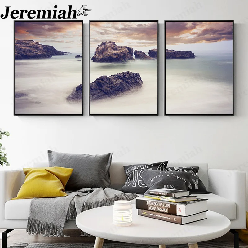 

Nordic Landscape Canvas Poster Cloud and Mist Landscape Wall Art Modern Abstract Painting Print Living Room Home Decoration