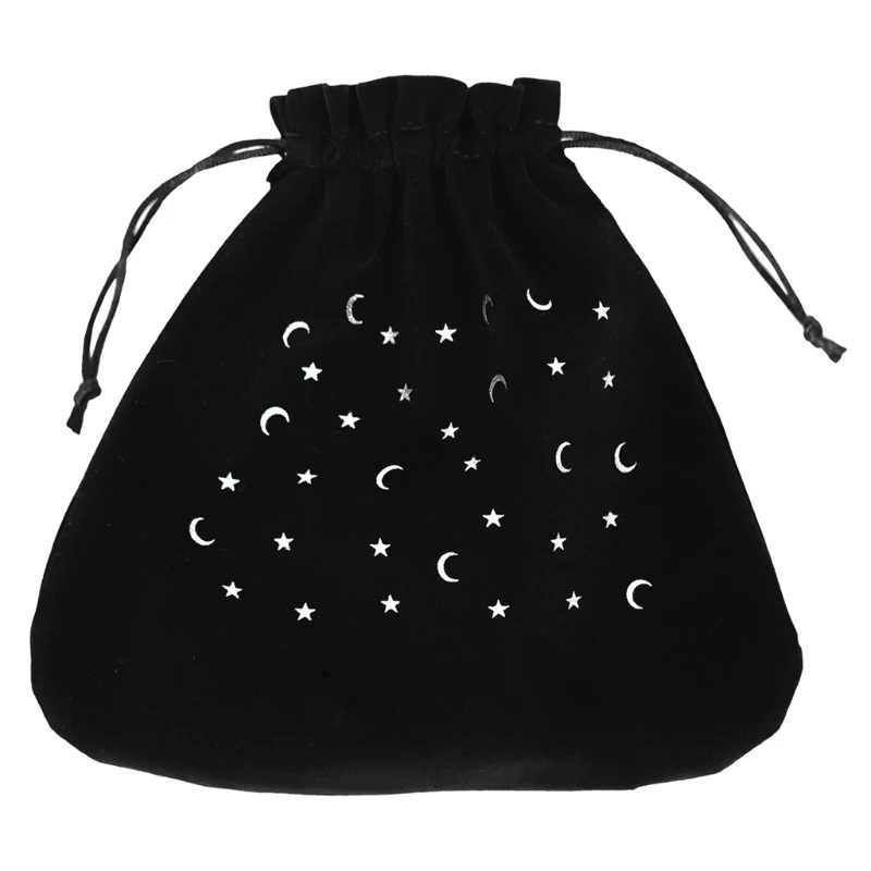 

Portable Velvet Storage Bag Moon Phase Jewelry Pouch Oracle Card Divination Pocket Mini Flannel Gourd Shaped Gift Bags