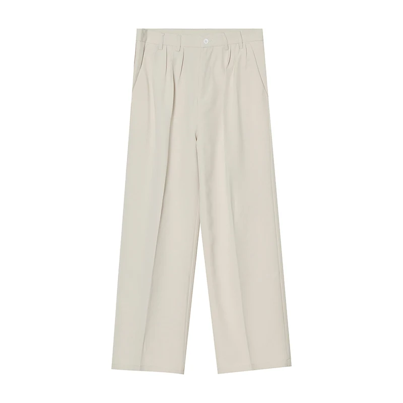 

IEFB Men's Clothing 2021 Autumn New Korean Trend Loose Straight Pants Simple Pure Color Wide Leg Suit Pants For Male 9Y5844