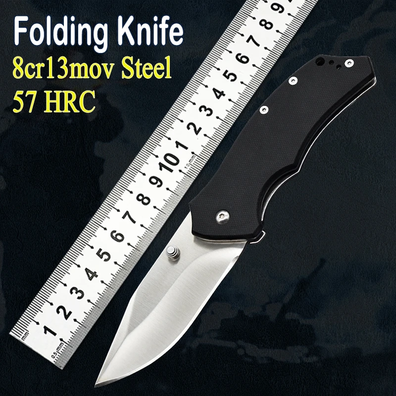 

Складной нож kershu 1490 8cr13mov с лезвием, высокопрочный инструмент для повседневного использования, охотничий походный Походный нож с ручкой G10 д...