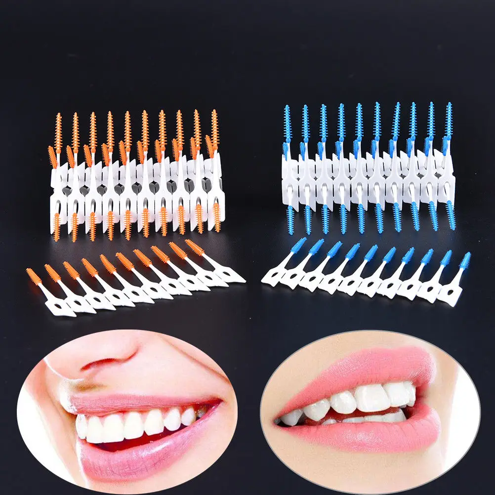 

80pcs/pack Between Teeth Floss Brushes Toothpick ToothBrush Adults Soft Interdental Brushes Clean Dental Oral Care Tool