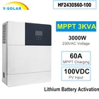 Гибридный инвертор 3000 Вт, 24 В постоянного тока до 100 В переменного тока, универсальное зарядное устройство для солнечной батареи, контроллер 60 А, Встроенный MPPT, чистая Синусоидальная волна, максимальный вход PV в