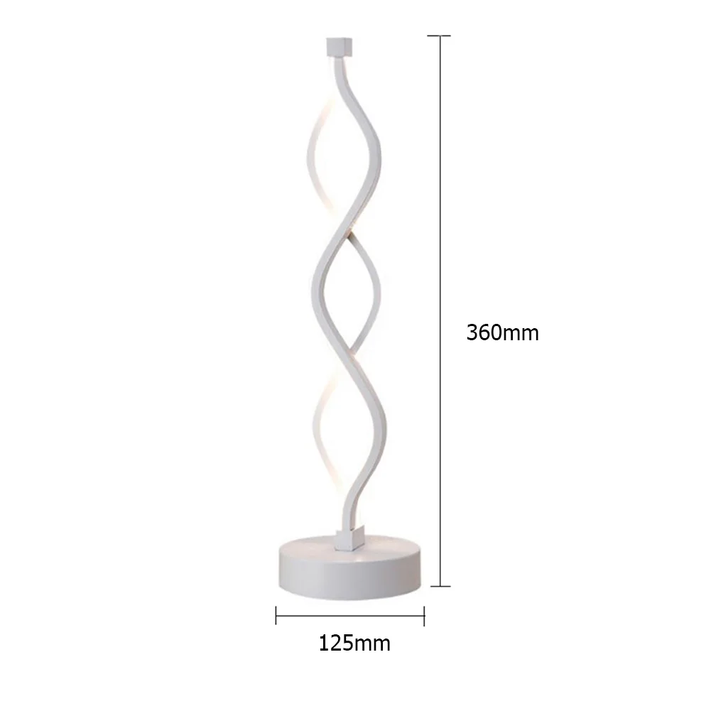 

18W Modern LED Table Lamp Spiral Wave Shape Night Light EU Plug Reading Desk Lights Desktop Bedside Decorative Lamp