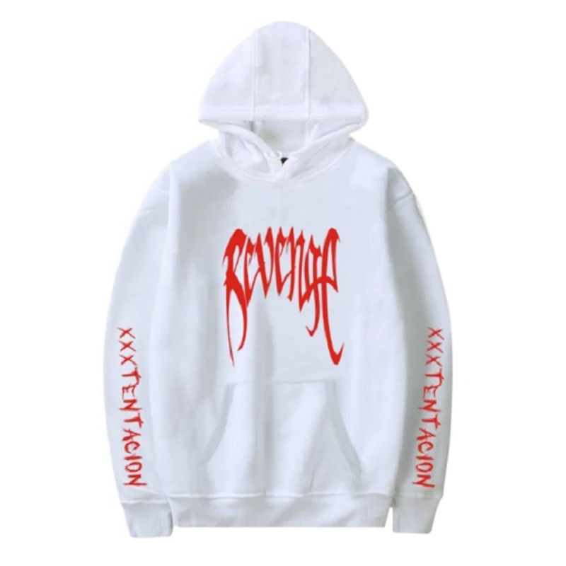 Белый Хлопок, мужские черные толстовки REVENGE Bad Vibes Forever, мужские толстовки с капюшоном, худи XXXTentacion, толстовки - Цвет: Белый