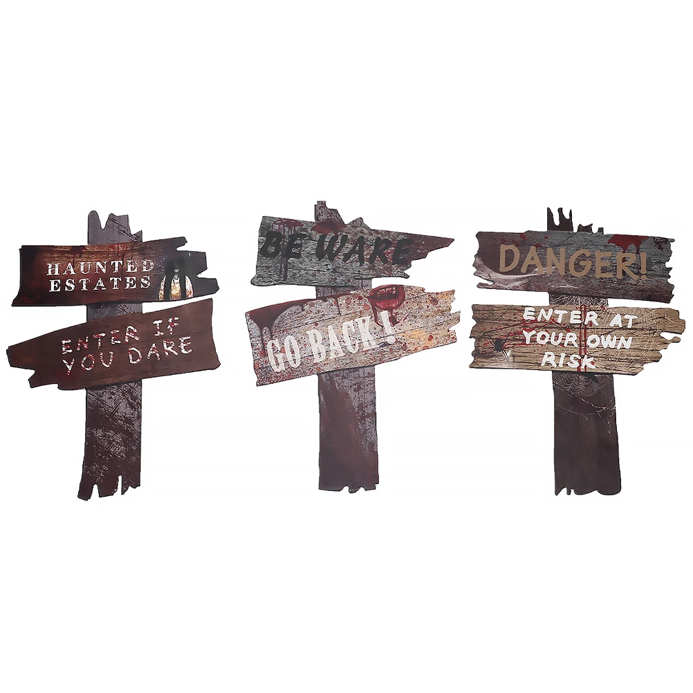 3 шт. украшения на Хэллоуин для дома улицы пластиковые знаки двора ужасные