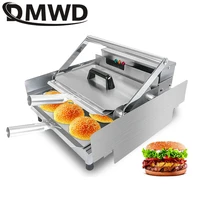110v220v hamburger machine commercial electric bake burger maker bread grill double layer batch bun toaster heater with timer