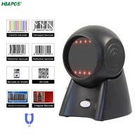 2d barcode scanner desktop platform omnidirectional usb handsfree 1d 2d qrcode reader pos flatbed automatic sensing scanning
