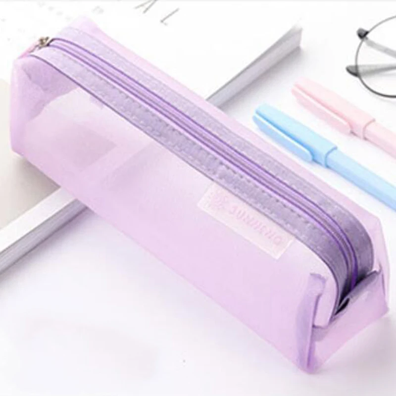 Милая прозрачная канцелярская сумка Студенческая сетчатая Простая