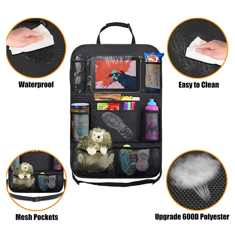 

Car Seat Rear Back Organizer Pu Leather Pad Bag Car Storage Organizer Foldable Table Tray Travel Storage Bag Auto Accessories