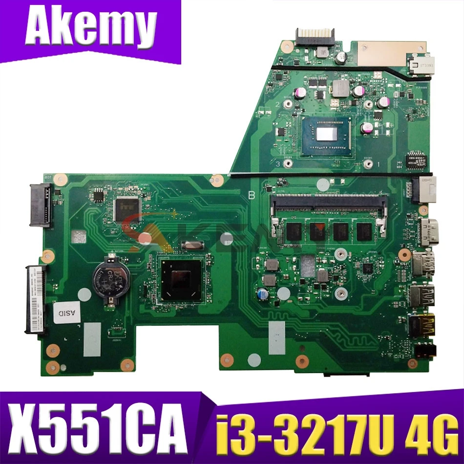 

X551CA материнская плата для ноутбука ASUS X551CAP X551C оригинальная материнская плата I3-3217U 4GB-RAM 1xSlot