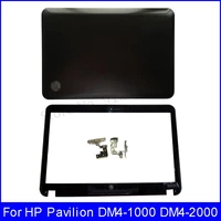 new laptop lcd back cover for hp pavilion dm4 1000 dm4 2000 front bezel hinges 636936 001 608208 001 6070b0493201 silver black