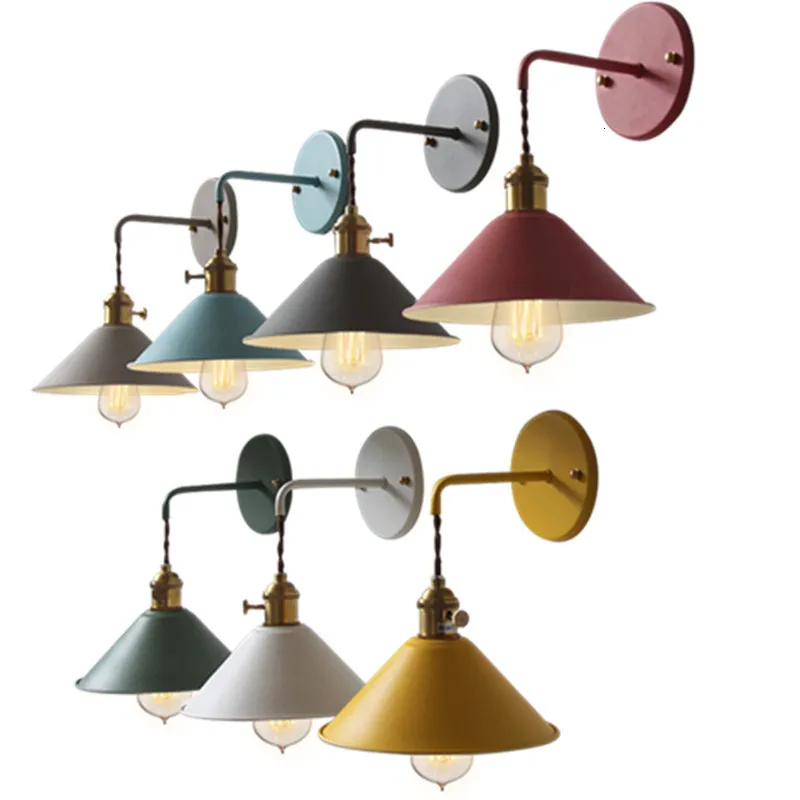 Nordic Retro Bedside LED Wall Lamp Art Brass Foyer Background Bedroom Restaurant Aisle Sconce Lighting Free Shipping | Лампы и