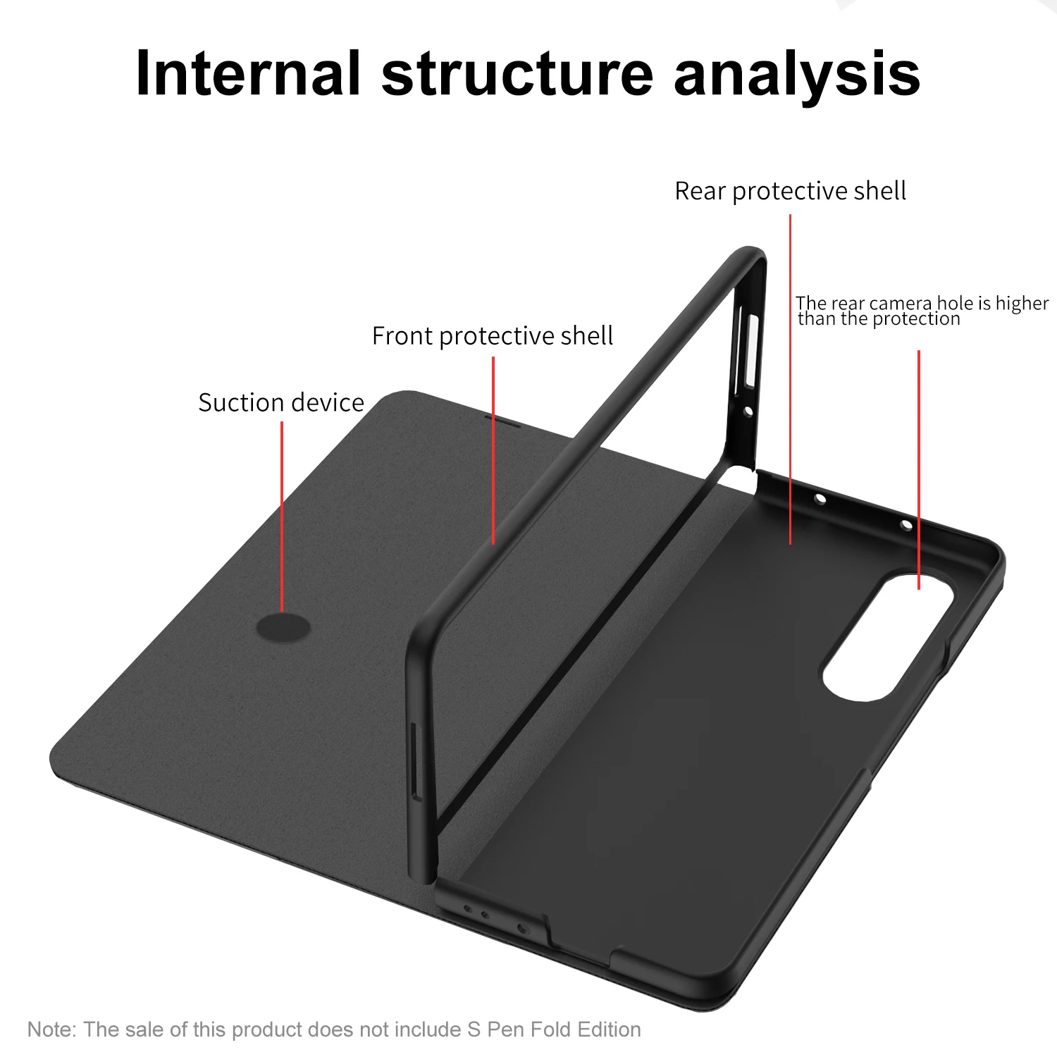 with pen holder phone case for samsung galaxy z fold 3 carbon fiber leather s pen slot protection cover z fold 3 5g flip case free global shipping