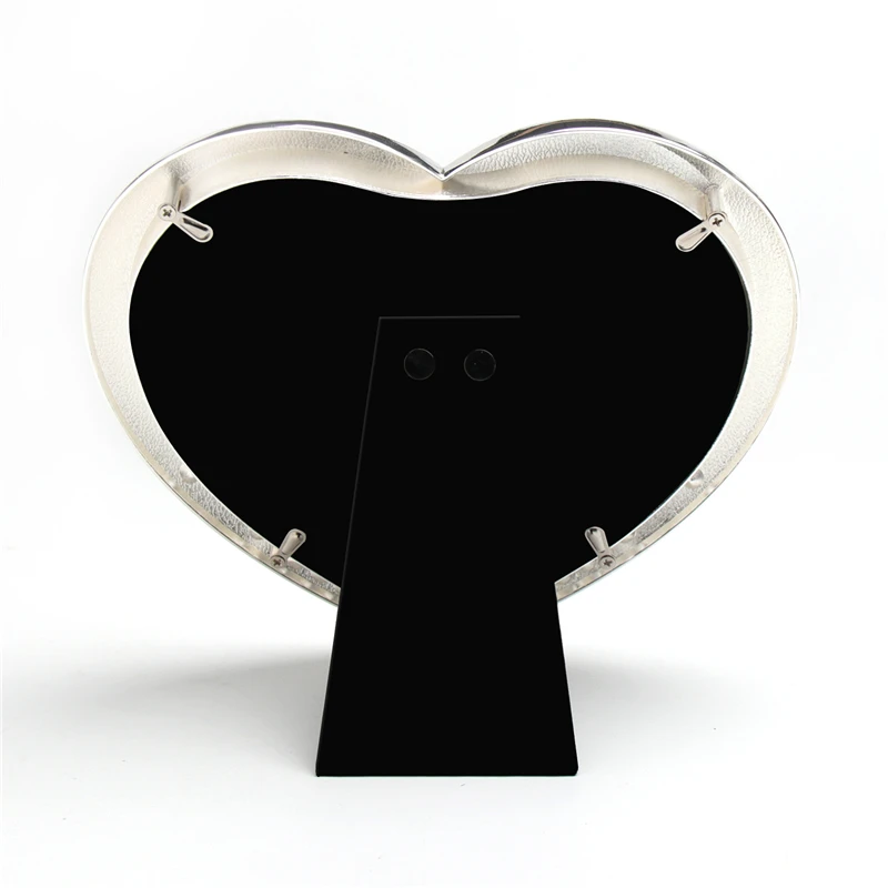 

Lasody Silver Alloy Heart Shaped Photo Frame 7 Inch Desktop Decoration Frame Valentine's Day Gift Photography Souvenir