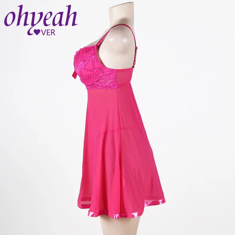 Женское кружевное платье Ohyeahlover прозрачное с лямкой на шее большие размеры