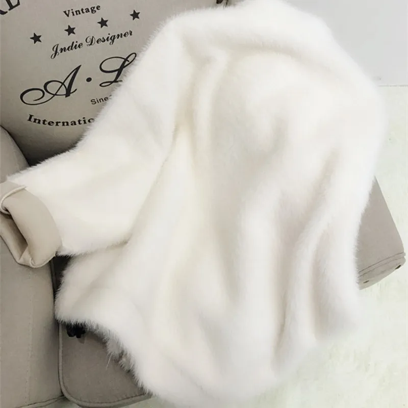 

2021 Faux Mink autumn coat and winter coat female Korean version of the coat white short plush coat female