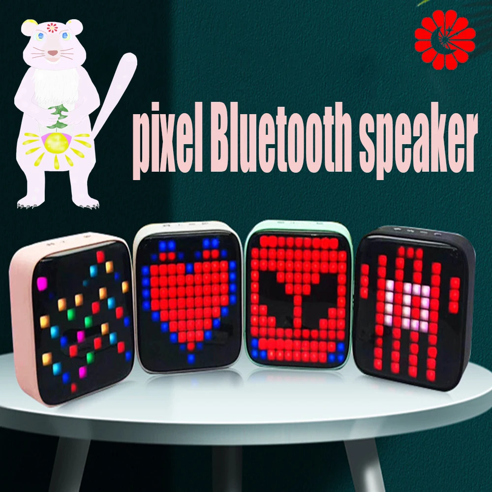 

Retro Pixel Art Bluetooth Portable Speaker Cartoon Portable Wireless LED Lantern Speaker for Home light decoration