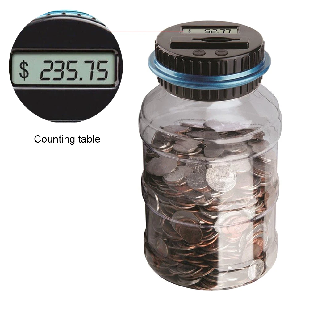 ЖК-электронная цифровая счетная монета банка коробка для экономии денег счетчик