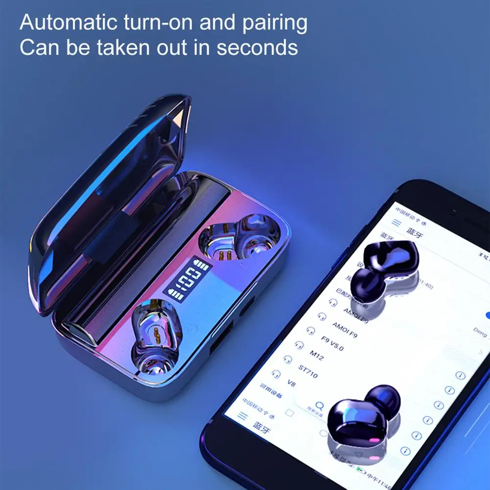 2020 A9 TWS Bluetooth 5 0 наушники 9D стерео спортивные бинауральные для вызова с зарядным