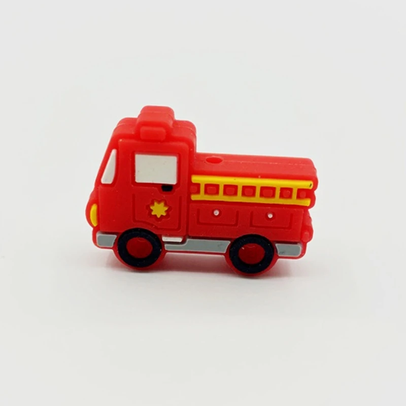 

5 Pcs/Pack Cartoon Baby Teether Silicone Fire Engine Beads Soother Molar Toys