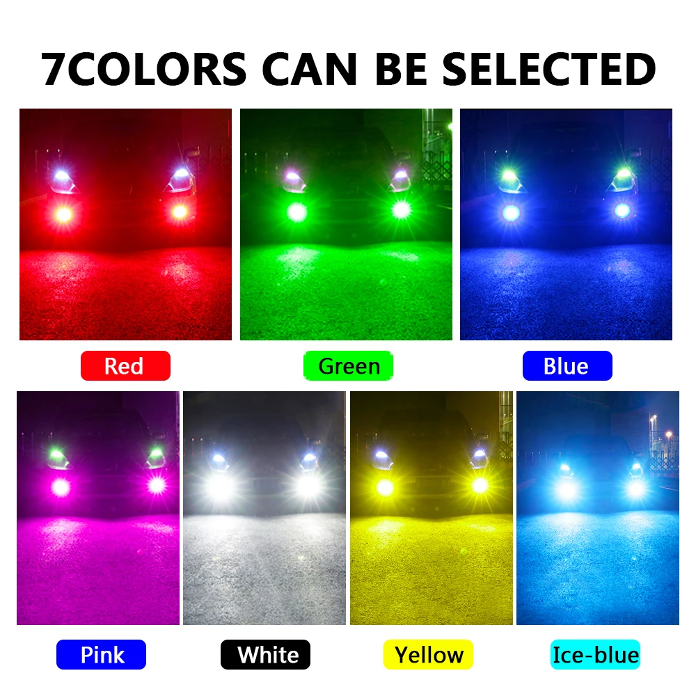 2 шт. светодиодные лампы для противотумансветильник фар H1 H3 H4 H7 H9 H11 COB H16 880 881 9005 9006