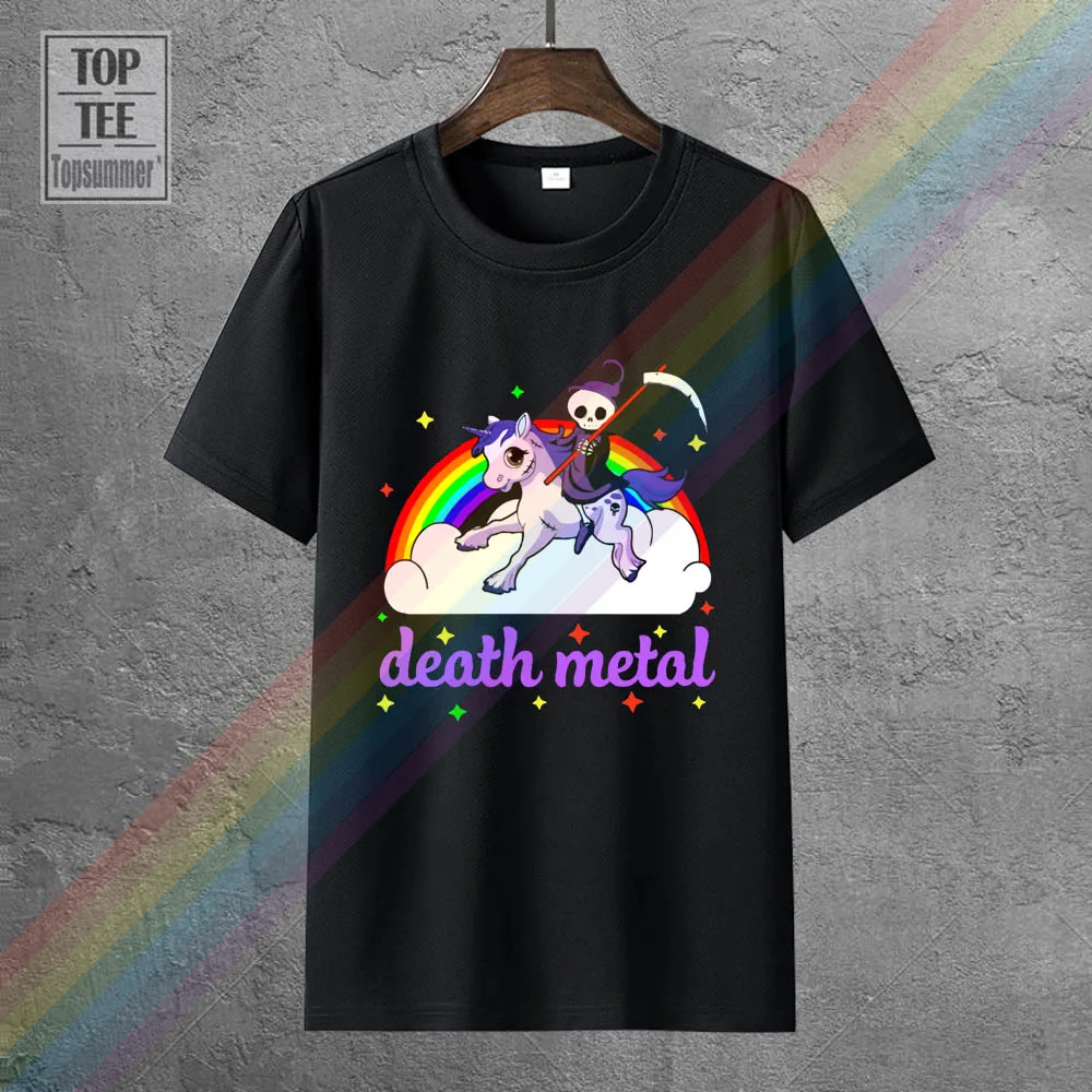 

Women'S Tee Unicorn Rainbow Heavy Metal T Shirt Death Metal Rock Punk Funny Unisex Tshirt Harajuku T Shirt Women Short Sleeve