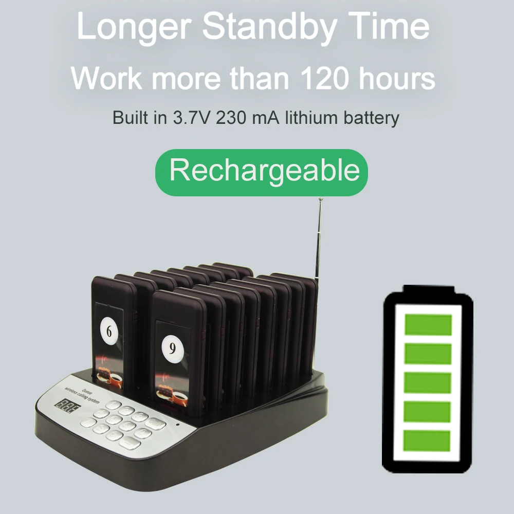 Беспроводной coaster пейджерам вызова для ресторанов 16 шт. пейджеры и 1 клавиатура