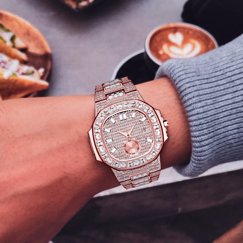 MISSFOX бриллиант ААА мужские часы s лучшего бренда роскошные армейские военные