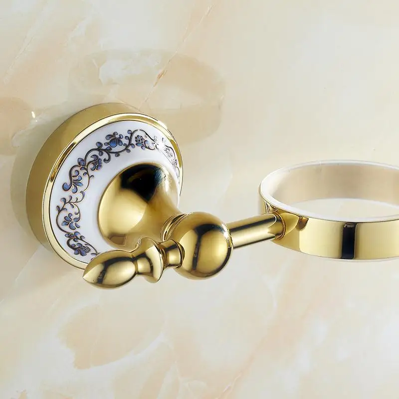 Золотая мыльница латунная настенный керамический хромированные аксессуары для