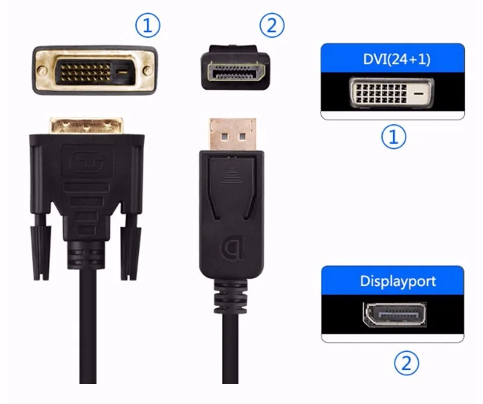 Displayport DVI штекер дисплей порт D 24 + 1 позолоченный двухканальный видеокабель