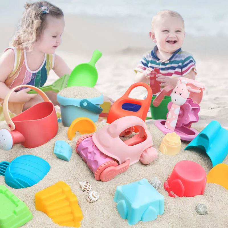 

Summer Silicone Soft Baby Beach Toys Children Bucket Tool Rake Hourglass Outdoor Play Sand Tool Set Kids Baby Bath Toy Gifts