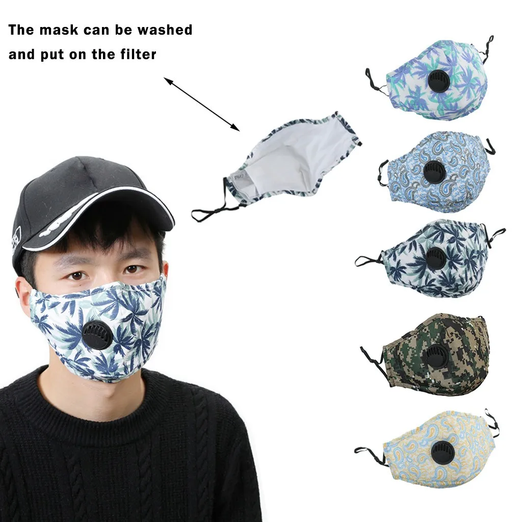 Мужская и женская хлопковая маска с защитой от пыли загрязнения воздуха дышащий