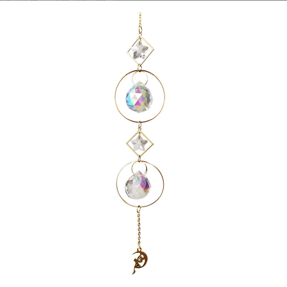 

Crystal Dream Catcher Rainbow Prism Light Catcher Hanging Glass Prisms Ornaments Window Gardening Decoration Suncatcher