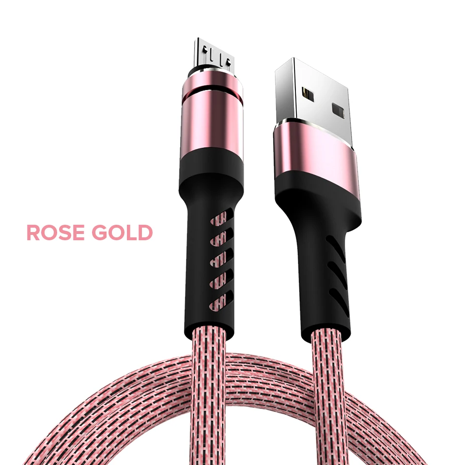 Rose Gold Venroii 1 м Micro USB кабель синхронизации данных телефон зарядное устройство шнур для samsung S7 J5 huawei Honor 8X 9i Xiaomi Redmi Note 4 5 зарядный провод - Цвет: Rose Gold