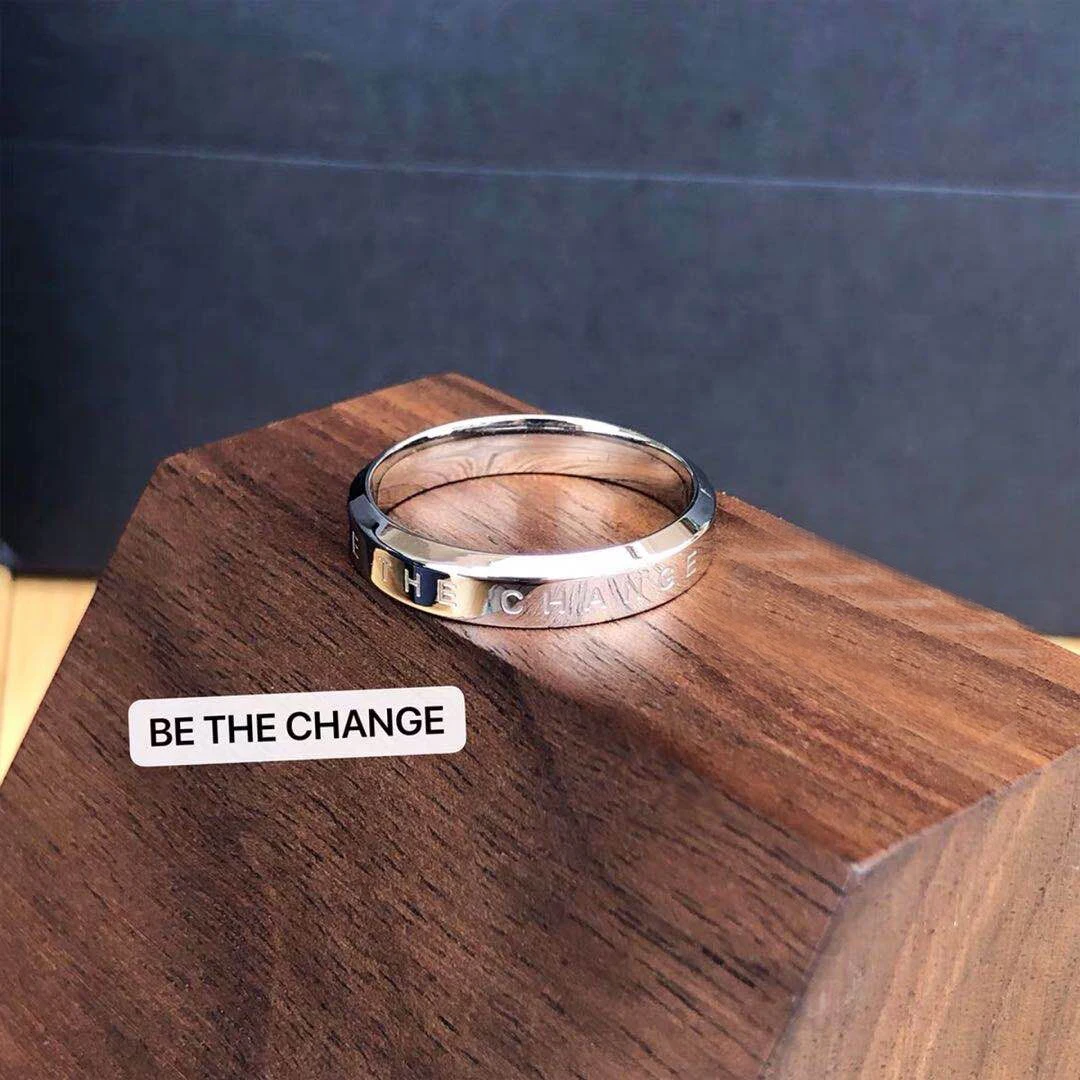 

Simple Allmatch Cold Style Titanium Stainless Steel Index Finger Ring Motivational Letter Couple Rings Girlfriend Gift Tail Ring