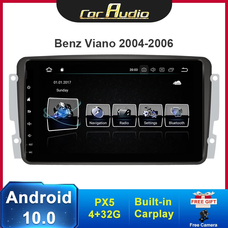 

Android 10 Car Stereo for Benz Vaneo 2002-2005 /Viano /Vito 2004-2006 8 Inch Screen Car Radio Multimedia Player GPS with Carplay