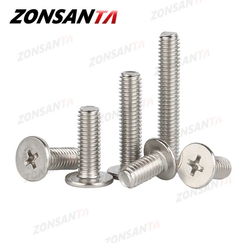 Винт ZONSANTA M2 M2.5 M3 M4 M5 M6 304 из нержавеющей стали крестообразный ультратонкий с