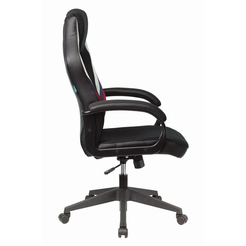 Кресло игровое БЮРОКРАТ VIKING 3 AERO на колесиках искусственная кожа/ткань черный