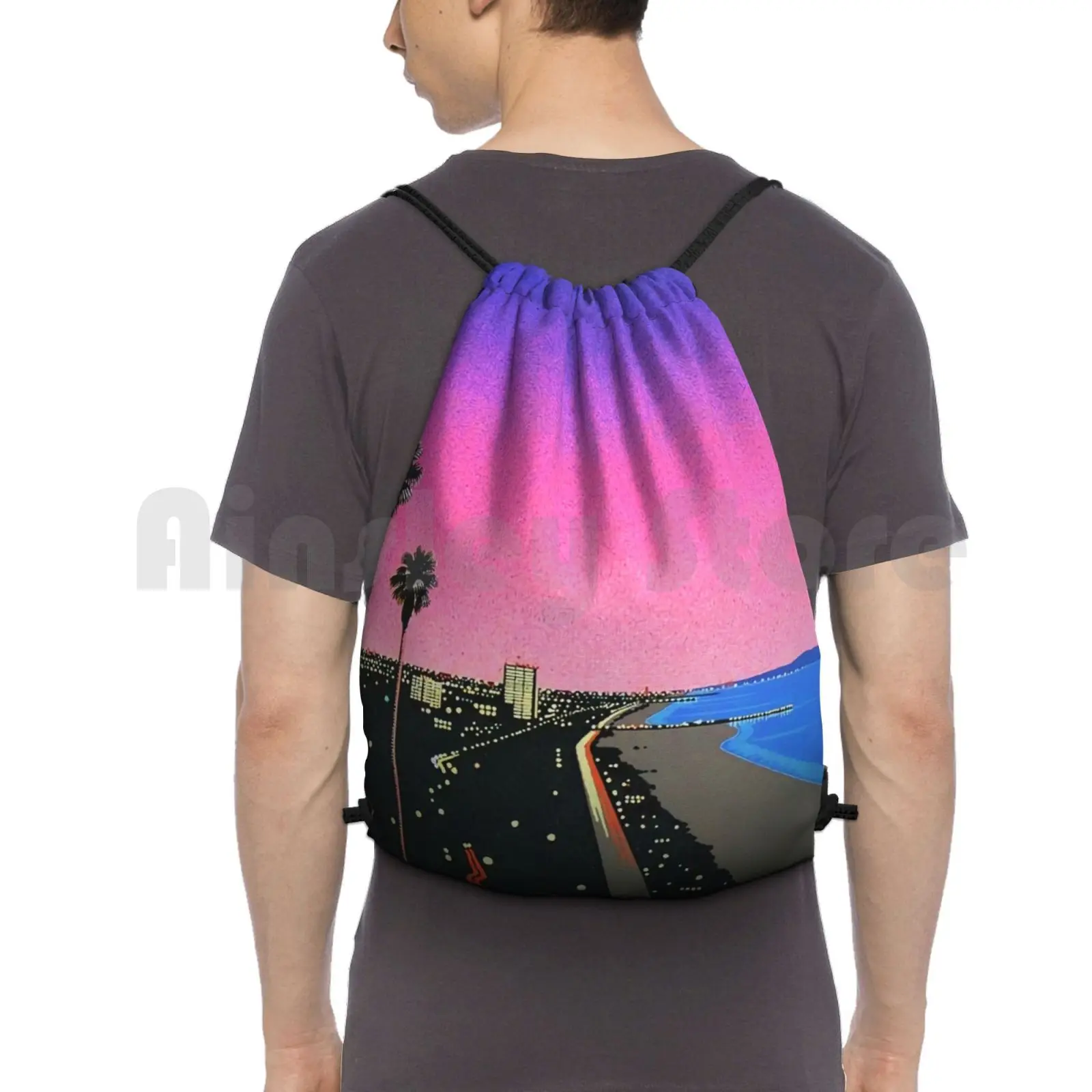 Влажный рюкзак Klopo Хироши Nagai Vaporwave сумка на шнурке для верховой езды альпинизма