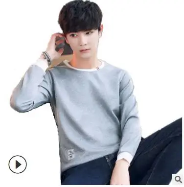 

ZNG Autumn 2018 men's long sleeve T-shirt men's wear men's wear Korean version of the trend loose head round
