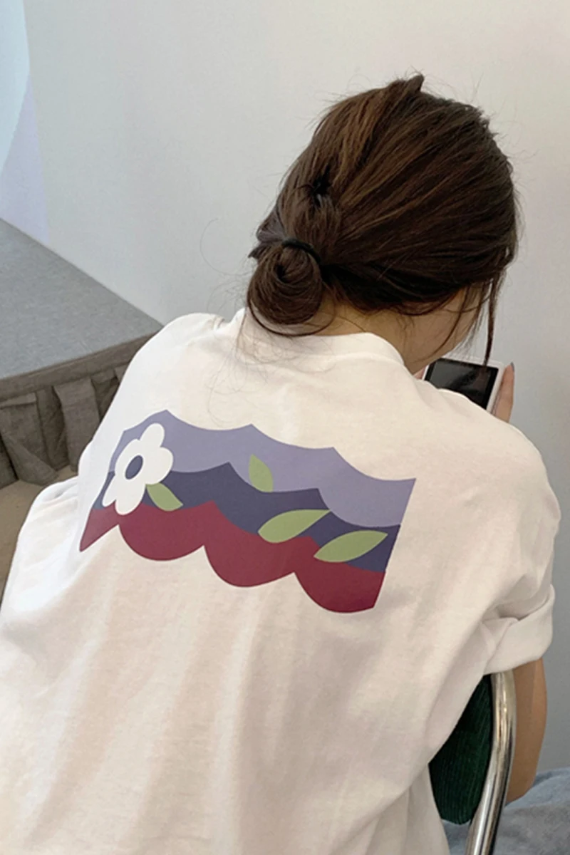 

White short sleeve T-shirt women's summer 2021 new loose fitting clothes woman tshirts t shirt for women