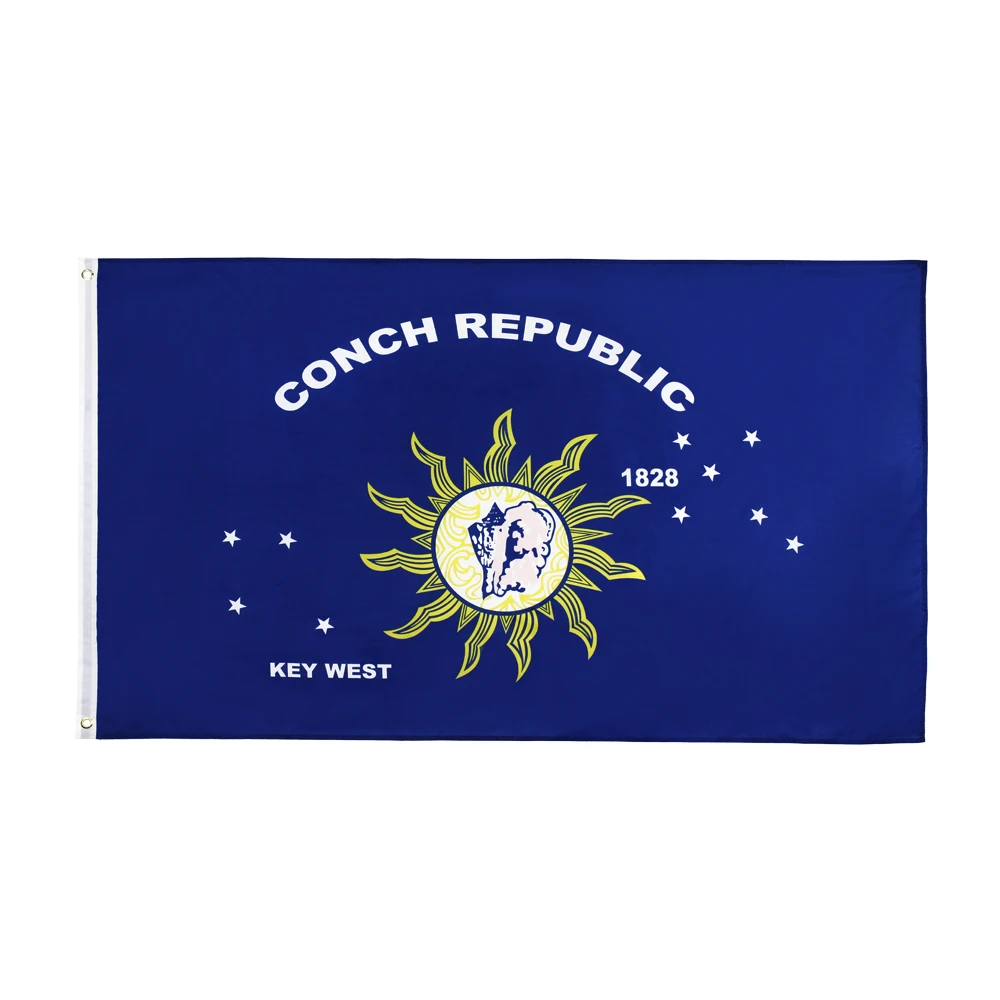 ZXZ  90x150cm Conch Republic Key West Florida Flag polyester hanging flag banner  indoor outdoor decoration