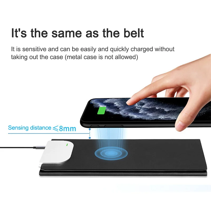 

Gaming Mouse Pad Wireless Charger For Iphone Samsung Xiaomi Wireless Charger Pad Folding Mouse Pad Gamer PU Leather Gaming Pad