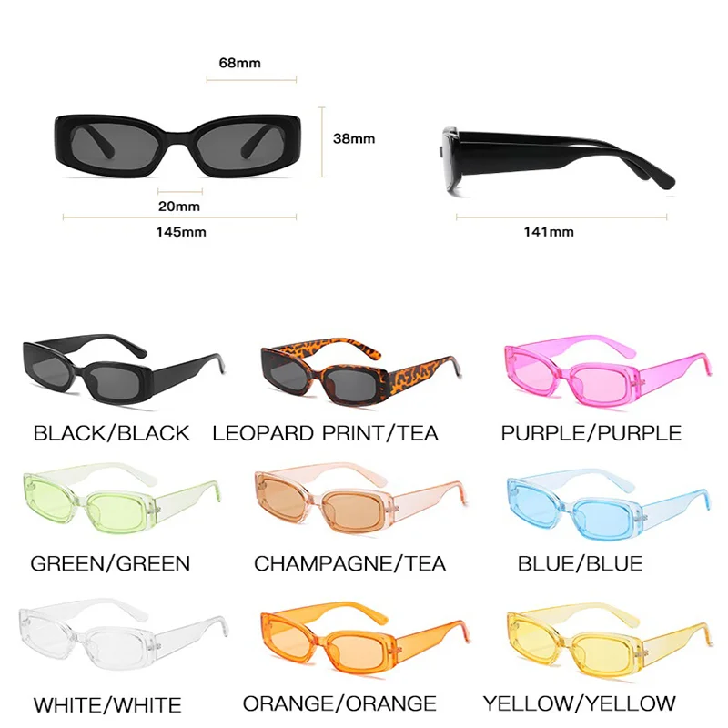 

Rectangle Square Sun Glasses Women 2020 Brand Retro Fashion Sunglasses Female UV400 occhiali da sole Woman glasses Wholesale
